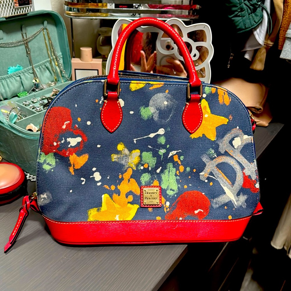 Dooney & Bourke urban style red and blue purse